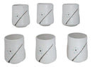 Pack Of 6 Yukino Hana Snow Flowers Reactive Glaze Ceramic Yunomi Tea Cups 9oz