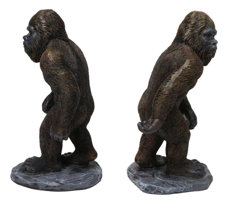Set of 2 Forest Mythical Creature Sasquatch Bigfoot Cryptid Apes Figurines