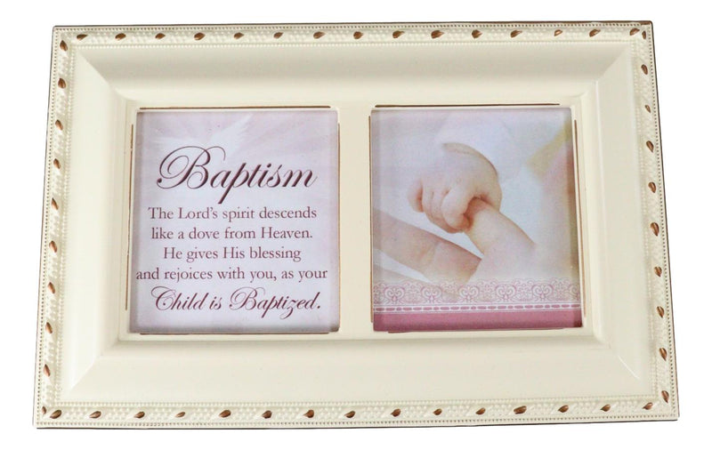 Baptism The Lord's Spirit Descends Like A Dove Matte Cream Musical Trinket Box