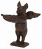 Cast Iron Rustic Western Butler Flying Winged Pig Carrying Leaf Jewelry Dish