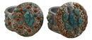 Set Of 2 Southwest Rustic Turquoise Red Rocks And Stones Vintage Trinket Boxes