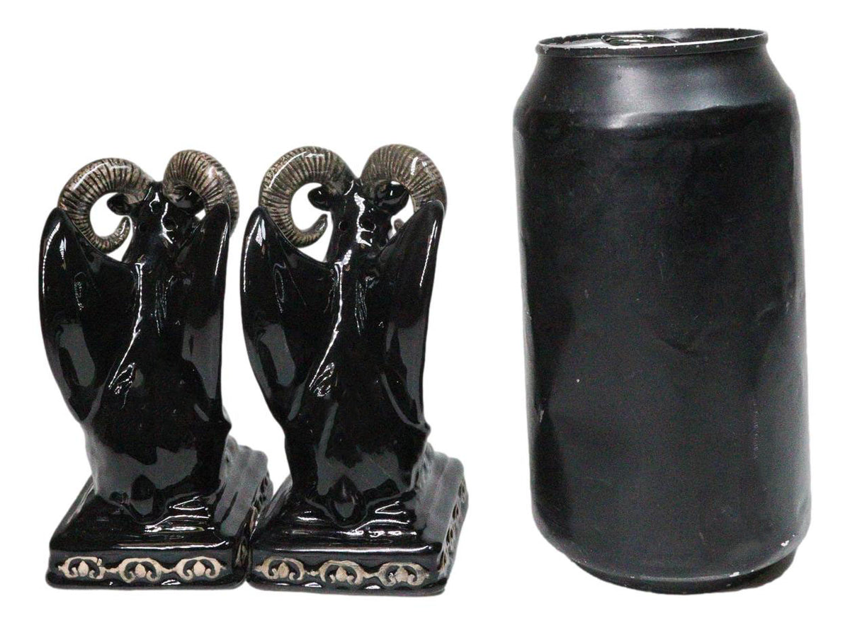 Ceramic Sabbatic Goat Baphomet With Cobra Ceramic Salt And Pepper Shakers Set
