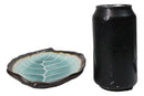 Pack Of 6 Green Crackle Midori Kannyu Ceramic Leaf Shaped Appetizer Salad Plates