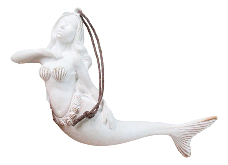 Set Of 6 Antique White Ocean Marine Mermaid Wall Hanging Decor Tree Ornaments
