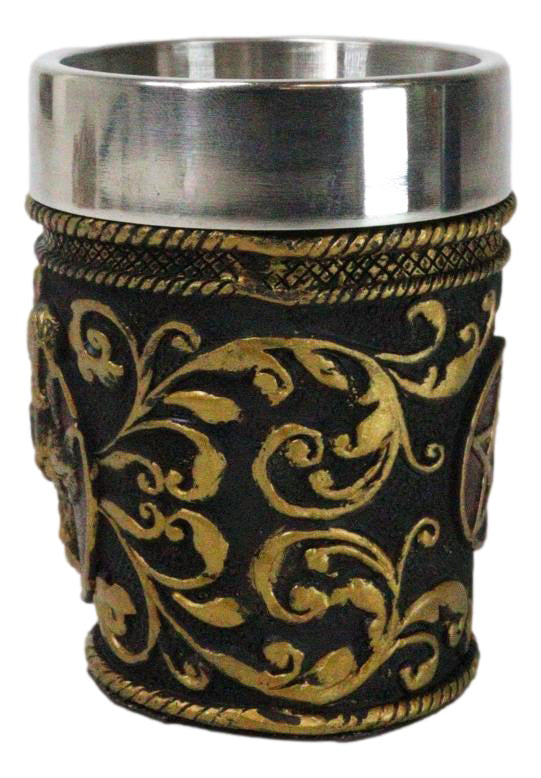 Set Of 2 Occultic Pagan Pentagram Sigil Of Baphomet Sabbatic Goat Shot Glasses