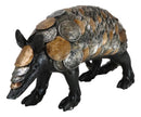 Western Rustic Armadillo With Engraved Coins Armor Money Savings Piggy Bank