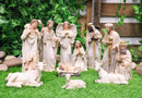 Christmas Nativity Mary Joseph Jesus Wise Men Angel 11 Pc Figurines Off White 8"