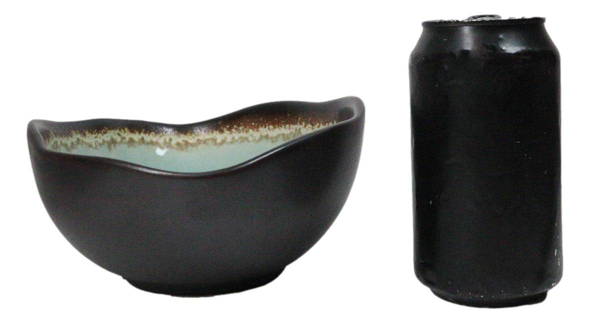 Pack Of 6 Green Crackle Midori Kannyu Wavy Round Condiment Sauce Dishes 2oz