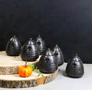 Set Of 6 Charcoal Grey Hakumu Tenmoku Porcelain Soy Sauce Shoyu Flask Dispensers