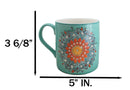 Green Anahata Heart Chakra Zen Flower Of Life Mandala Circle Ceramic Mug Cup