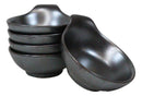 Pack Of 5 Tetsu Kesho Black Small Ponzu Sauce Miso Soup Bowls With Handle 5oz