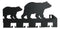 Rustic Western Black Bear Family Multi Pegs Metal Wall Key Hooks Decor Plaque