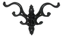 Cast Iron Victorian Swivel Wall Hook Rustic Black 4 Arm Rotating Coat & Hat Rack