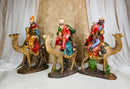 Nativity Three Wise Men Balthasar Caspar Melchior On Camels Figurine Set 12"H