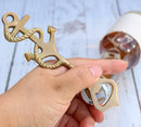Set Of 2 Vintage Brass Metal Nautical Roped Ship Anchor Beer Bottle Hand Opener