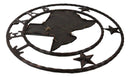 16"D Rustic Western Lone Stars Texas State Map Metal Circle Wall Hanging Decor