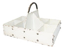 White Vintage Distressed Metal 8 Divided Section Seeding Tray Planter Pot 14"L