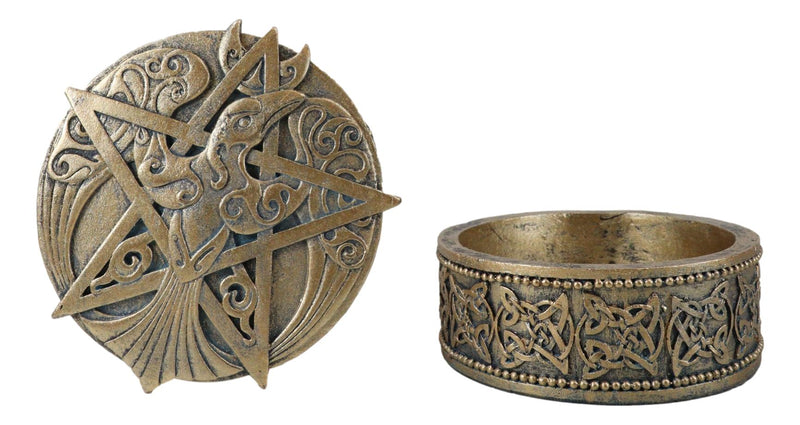 Celtic Raven Lludd Morrigan Pentacle Rune Knotwork Symbols Decorative Box