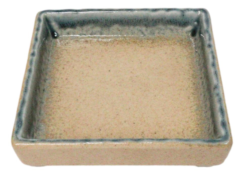 Set Of 6 Blue River Ao Nagashi Art Ceramic Square Condiment Sauce Dishes 2oz
