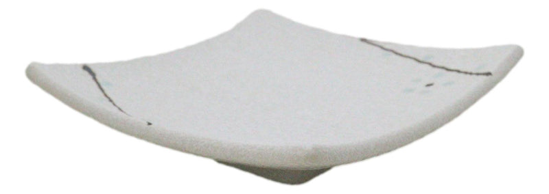 Set Of 6 Yukino Hana Snowflakes Square Appetizer Dessert Salad Ceramic Plates