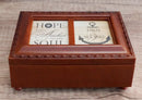 Hope Is An Anchor To The Soul Polished Rope Trimmed Burlwood Musical Trinket Box