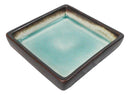 Set Of 6 Midori Kannyu Crackle Green Ceramic Square Condiment Sauce Dishes 2oz