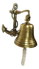 Aluminum Brass Plated Nautical Marine Fouled Anchor Door Wall Dinner Yard Bell