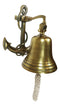 Aluminum Brass Plated Nautical Marine Fouled Anchor Door Wall Dinner Yard Bell