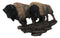 Native American Brown Bison Buffalo Herd On Pasture Wall Sculpture Relief 14"L