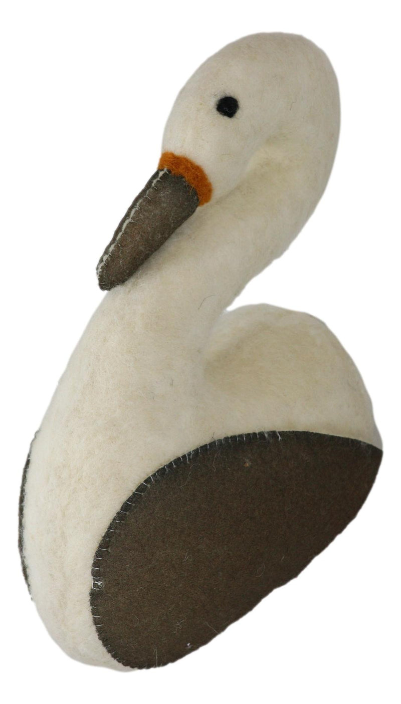 Adorable Animal Country Swan Bird Whimsical Soft Plush Doll Wall Head Decor