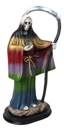 Rainbow Robe Santa Muerte With Scythe All Powerful Transient Figurine 12"H