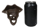 Set Of 2 Rustic Cast Iron Pirate Captain Skull Eye Patch Wall Bottle Openers
