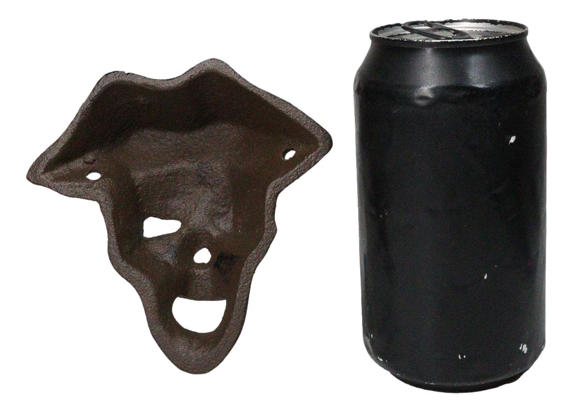 Set Of 4 Rustic Cast Iron Pirate Captain Skull Eye Patch Wall Bottle Openers