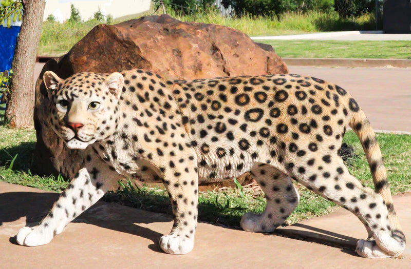 Large Lifelike Prowling Jaguar Statue 33"L Panther Cougar Puma Giant Cat Decor