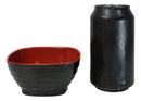 Set Of 6 Red And Black Square Ridged Small Soup Salad Rice Melamine Bowls 4.5"L