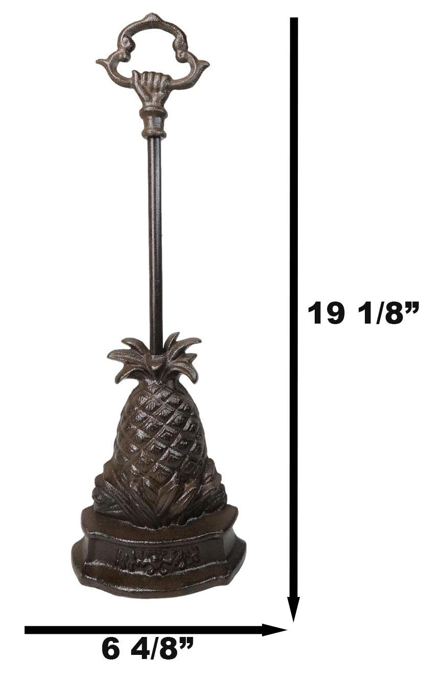 Rustic Cast Iron Tropical Pineapple Door Stop Or Porter With Long Handle