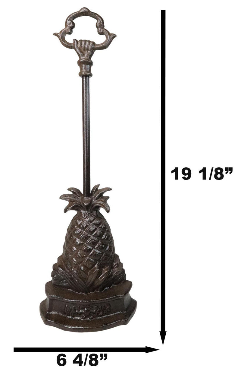 Rustic Cast Iron Tropical Pineapple Door Stop Or Porter With Long Handle
