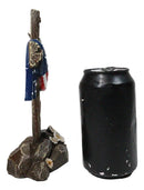 Patriotic Memorial Desktop Standing Rugged Cross With American Flag Figurine