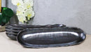 Pack Of 3 Black Tetsu Kesho Ceramic Wavy Oblong Long Serving Platter 13.25"L