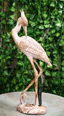 Nautical Marine Majestic Heron by Reed Distressed Faux Wood Finish Sculpture 19"