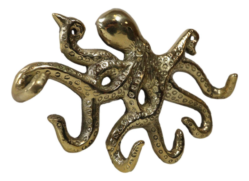 Brass Metal Nautical Marine Deep Sea Octopus Decorative Wall Plaque Figurine
