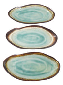 Pack Of 3 Green Midori Kannyu Porcelain Oblong Shaped 12" L Serving Platters