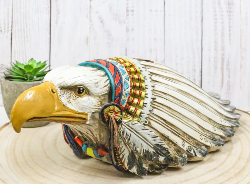 Native Spirit Bald Eagle With Indian Chief Headdress Piggy Money Coin Bank