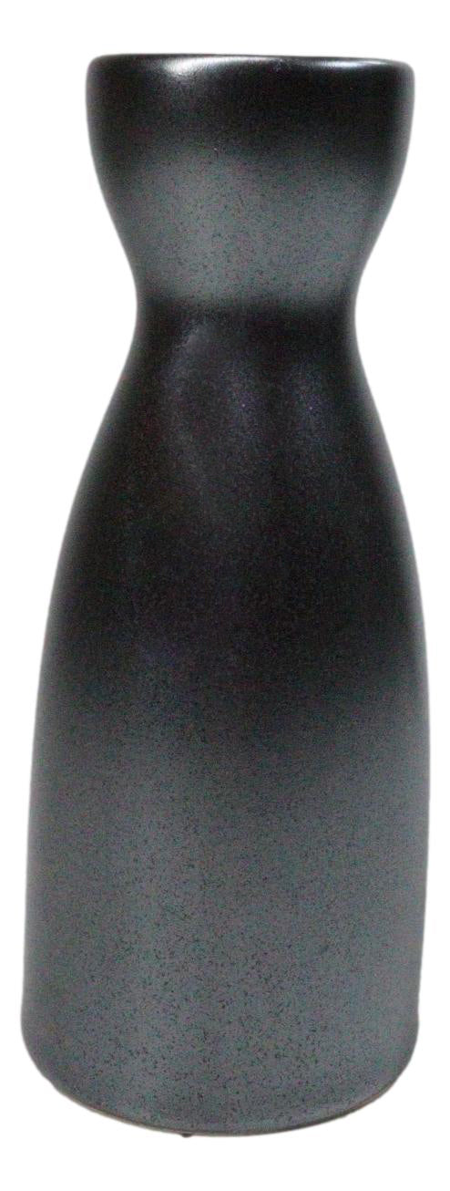Pack Of 6 Porcelain Iron Black Tetsu Kesho Japanese Wine Sake Tokkuri Flasks