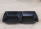 Pack Of 6 Black Silk Melamine 2 Partition Condiment Sauce Dipping Bowl or Dishes