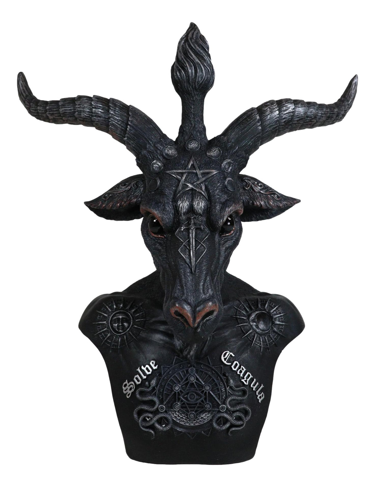Solve Et Coagula Pentagram Evil Eye Satan Sabbatic Goat Idol Baphomet Figurine - Ebros Gift