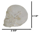 Set Of 12 Clear Translucent Witching Hour Gazing Skull Miniature Figurines 2.5"L