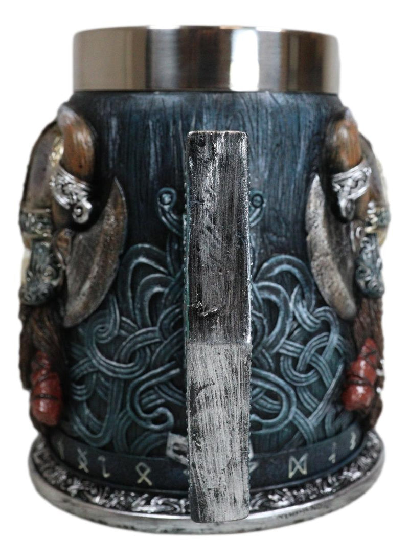 Gothic Viking Horned Warrior Danegeld Skull Tankard Mug 20oz With Hammer Handle