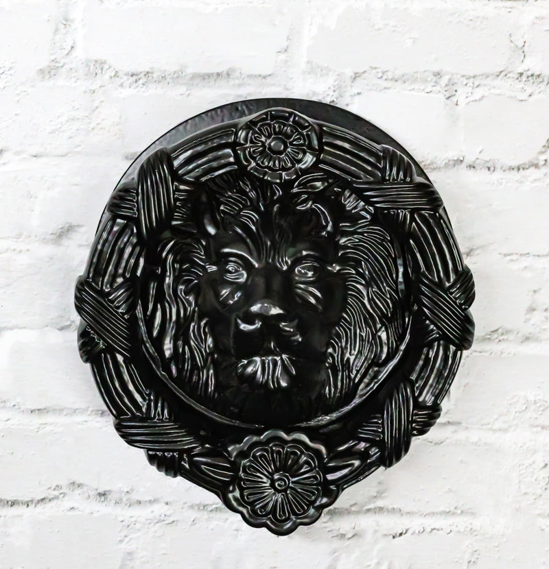 Hand Forged Cast Iron Black Royal Venetian Lion Head Decorative Door Knocker