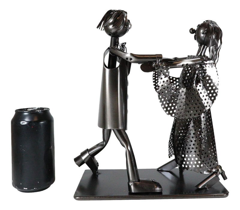Tango Dancing Lover Couple Hand Made Metal Wine Bottle Holder Caddy Decor